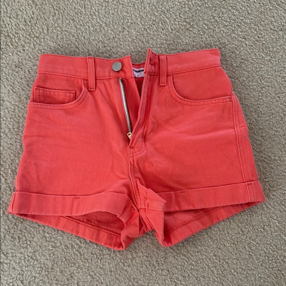 American Apparel Orange High Waist Shorts